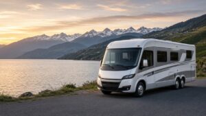 Camping-car haut de gamme au bord du Léman